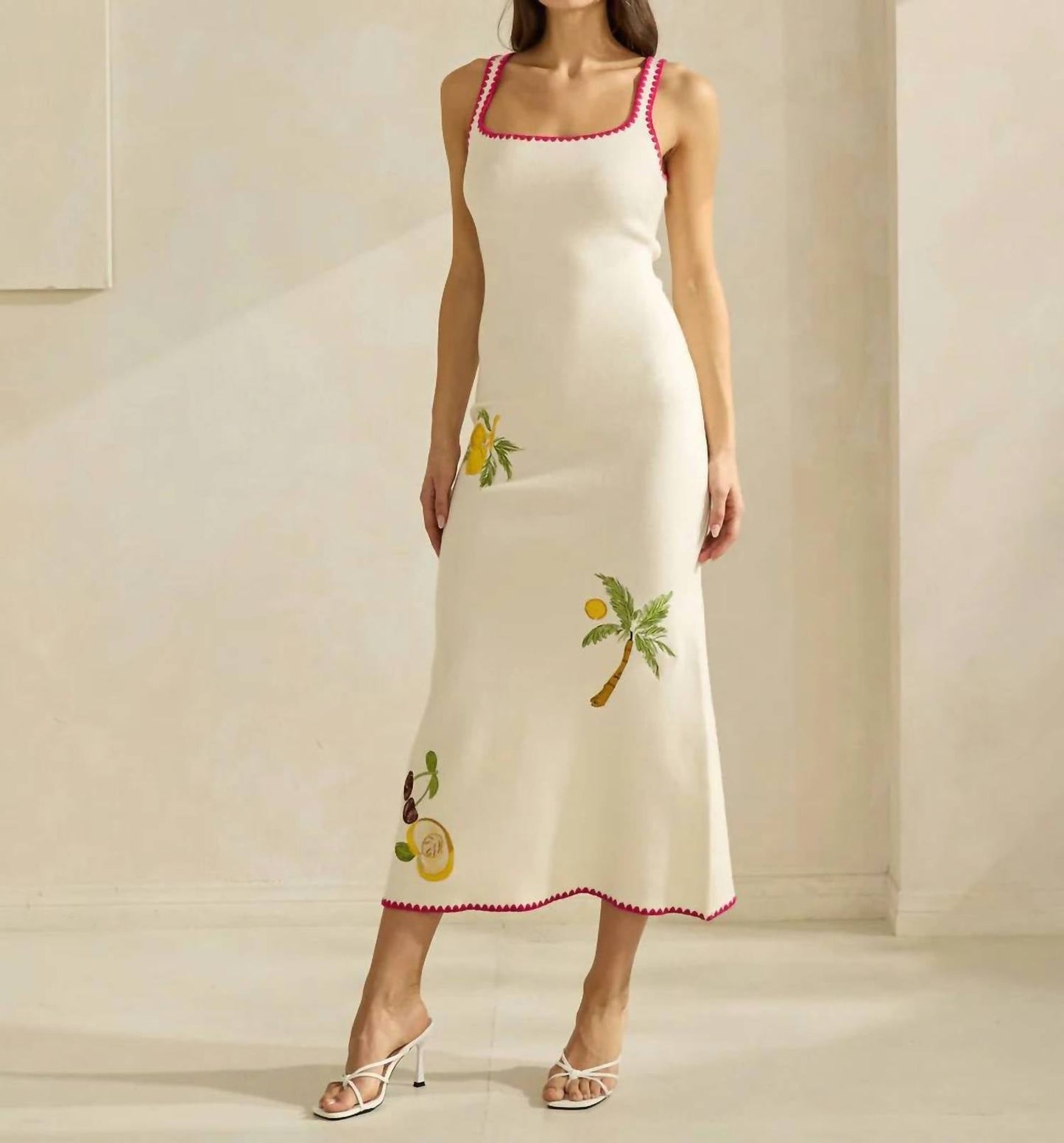 Able - Zoe Embroidered Cardigan And Sweater Dress Set