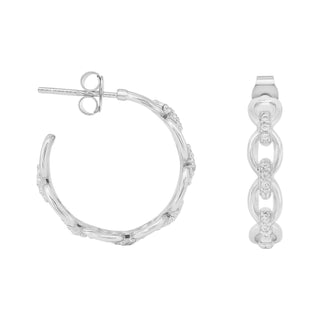Allyanna Gifts - Women's Moissanite Oval Link Post Hoop Earrings