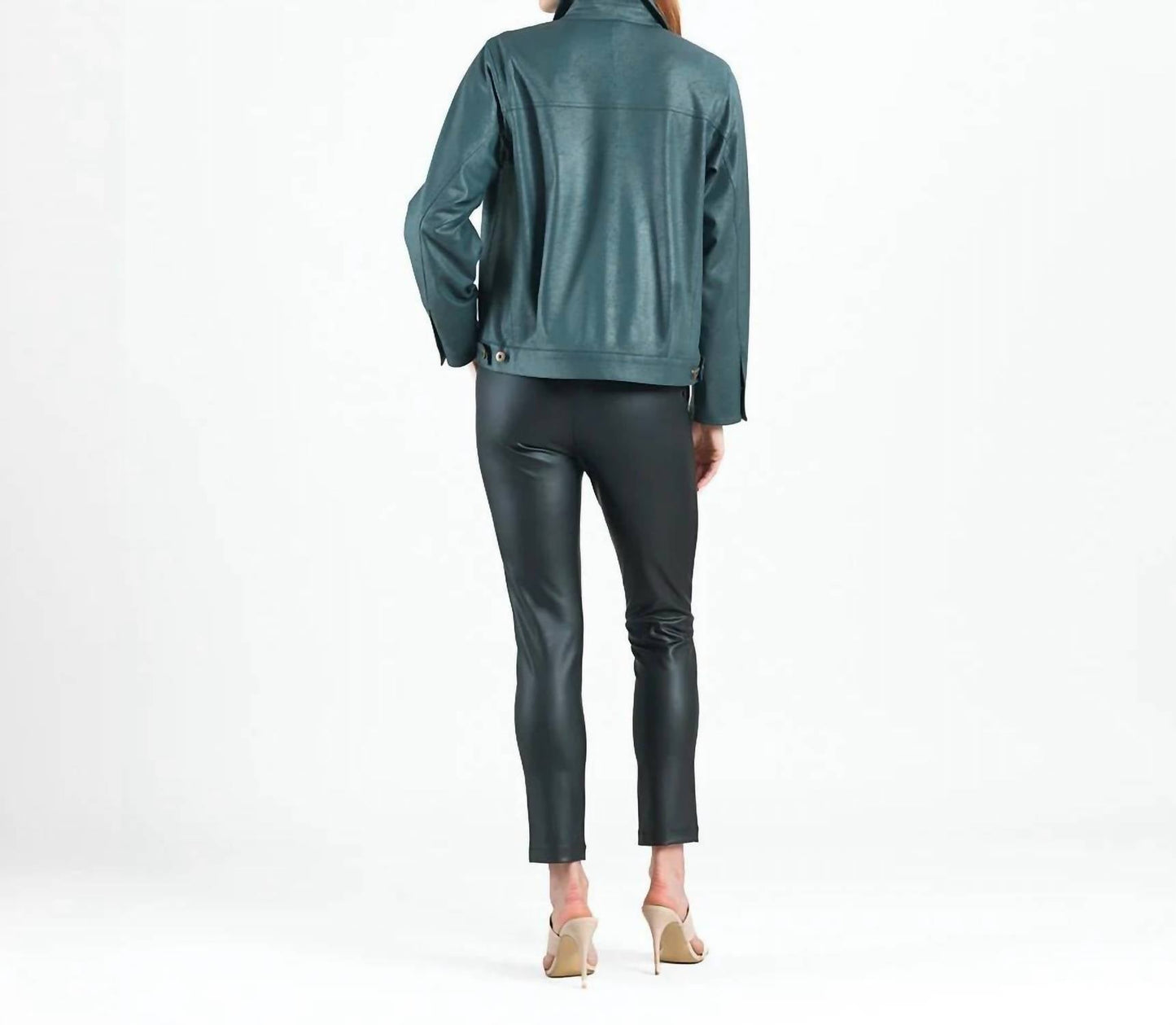 Clara Sunwoo - Liquid Leathe Button Closure Pocket Jacket
