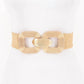 3Am By H&D Accessories - Women's Square Metal Buckle Elastic Belt