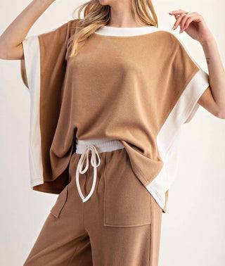 Ee:Some - Color Block Short Sleeve Top