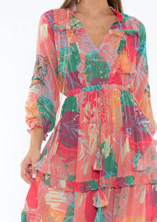 Taj By Sabrina Crippa - Abstract Jungle Midi Dress