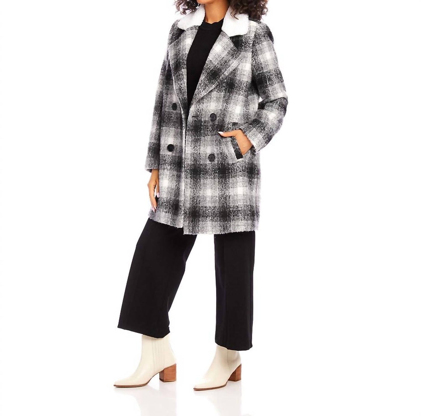 Karen Kane - Shearling Collar Coat
