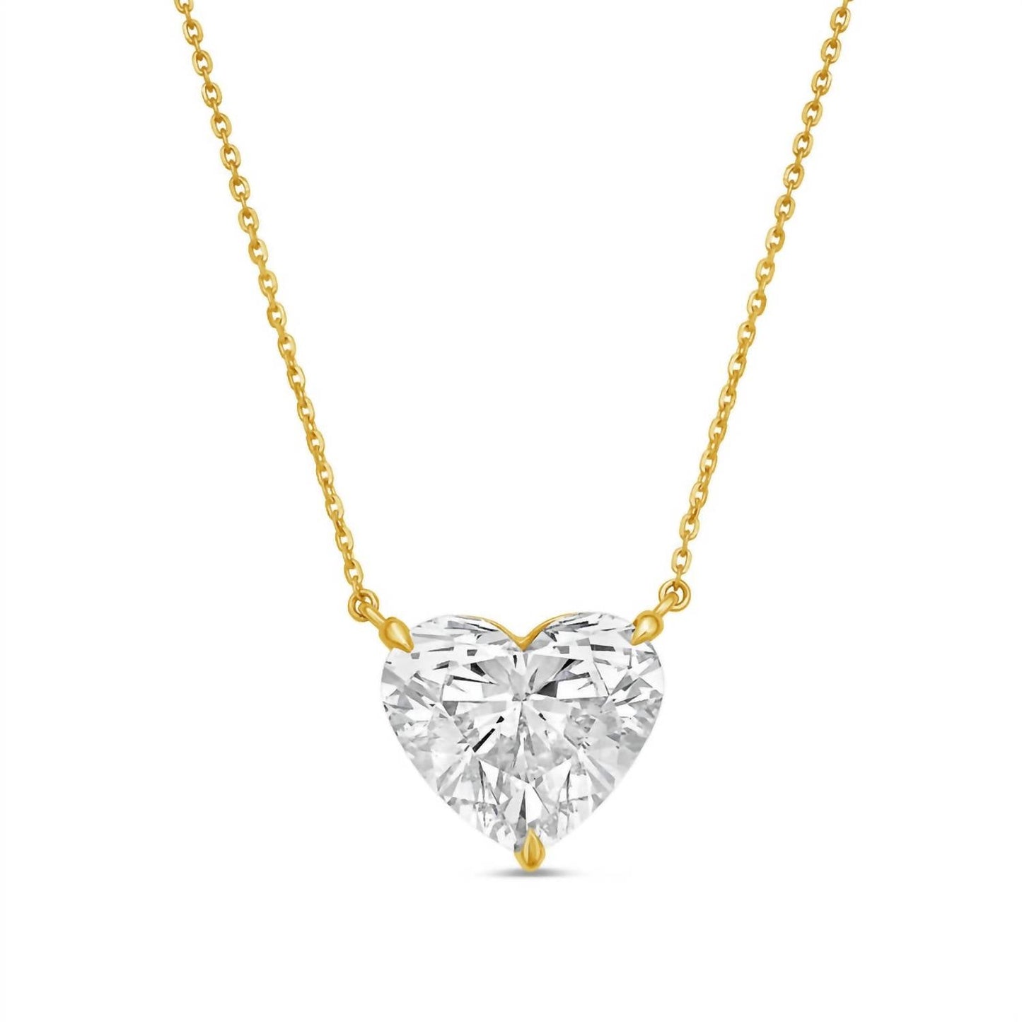 Diana M Jewels - Women's Lab Grown Diamond Solitaire Pendant Heart Necklace