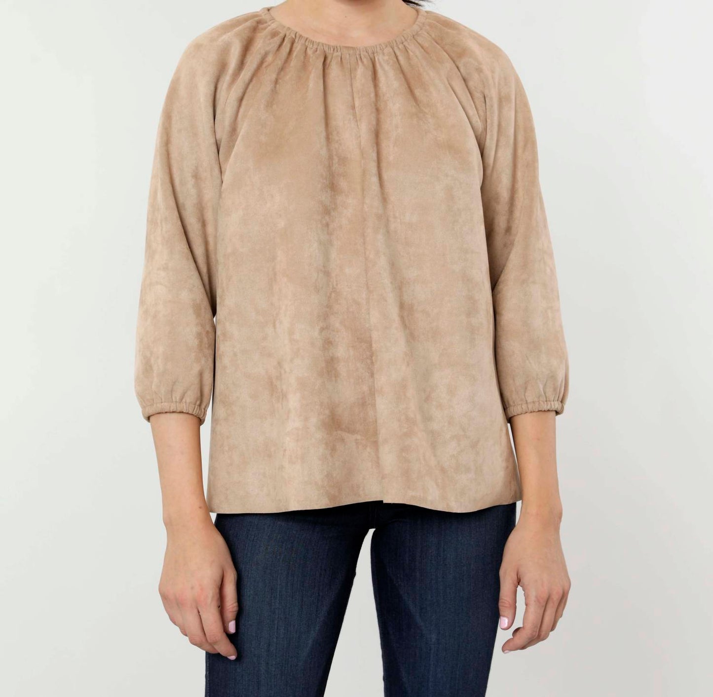 Dolce Cabo - Faux Suede Peasant Top