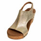 Corkys Footwear - Women's Carley - Antique Gold Wedge Sandal