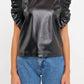 English Factory - Leather Ruffle Top