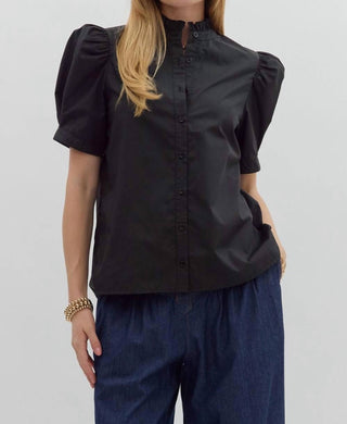 Entro - Short Sleeve Puff Sleeve Top