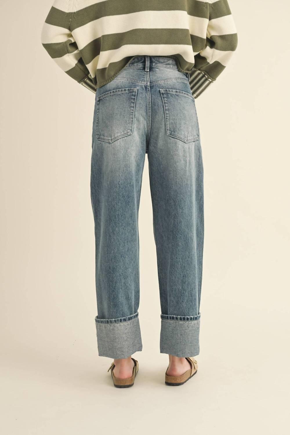 Miou Muse - Straight Leg Cuffed Hem Pants