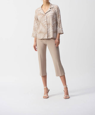 Joseph Ribkoff - Seersucker Tropical Print Trapeze Jacket