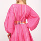 Fate - CONTRAST PIPING DETAIL BOATNECK FIT & FLARE DRESS / BELT