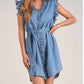 Elan - Denim Ruffle Sleeve Dress