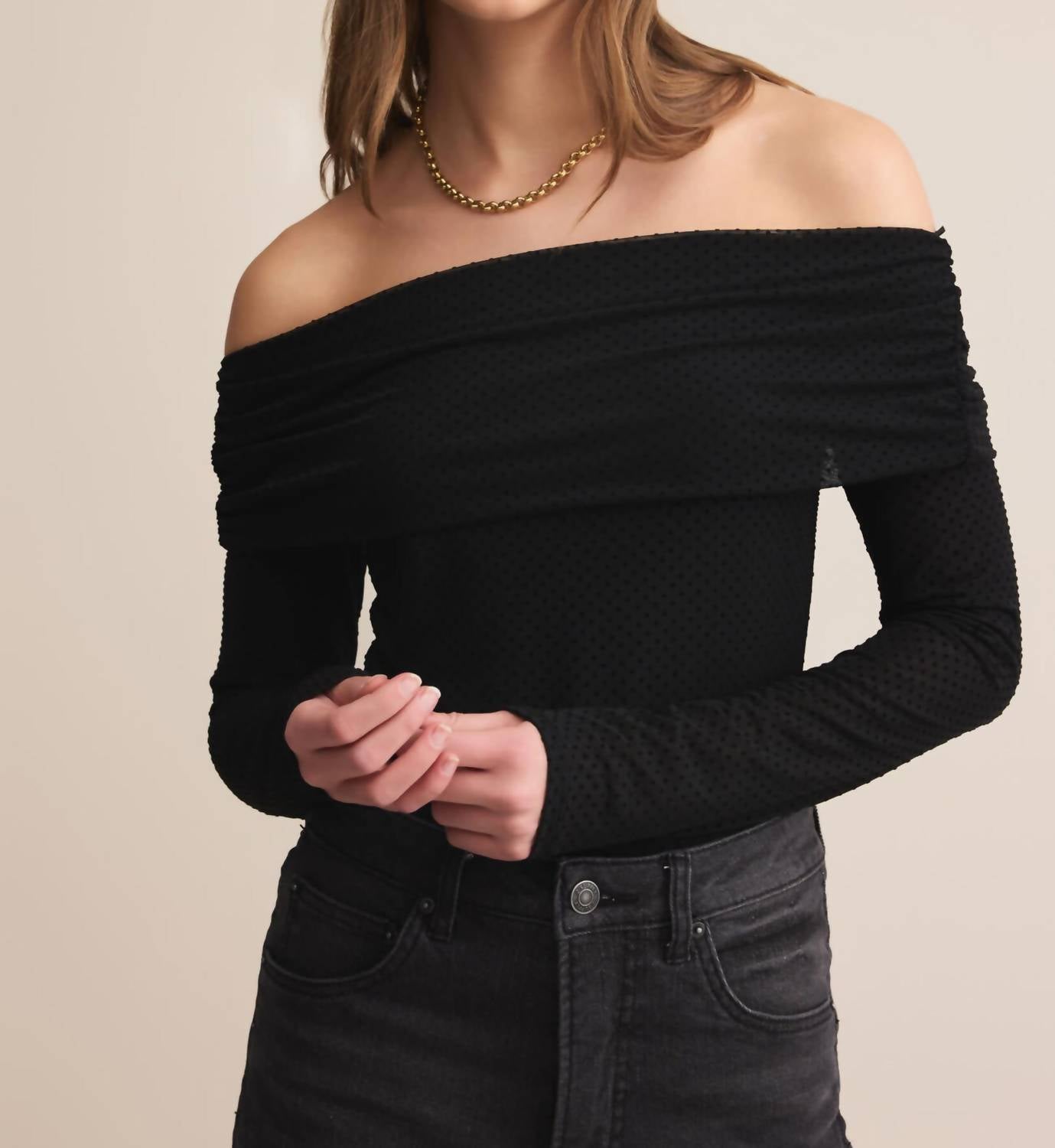 Z Supply - Whimsy Off Shoulder Mesh Top