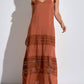 Elan - Terracotta Lace Detail Maxi Dress