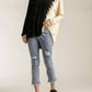 Umgee - Contrast Color Raw Edge Top