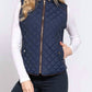 Active Basic - Suede Piping Detail Rib Quilted Vest