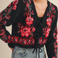 &Merci - Floral Knit Tie Front Cardigan