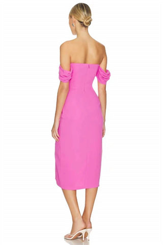 Amanda Uprichard - VICTORIA OFF SHOULDER MIDI DRESS