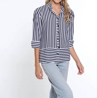 Multiples - WIRE COLLAR BUTTON FRONT BLOUSE