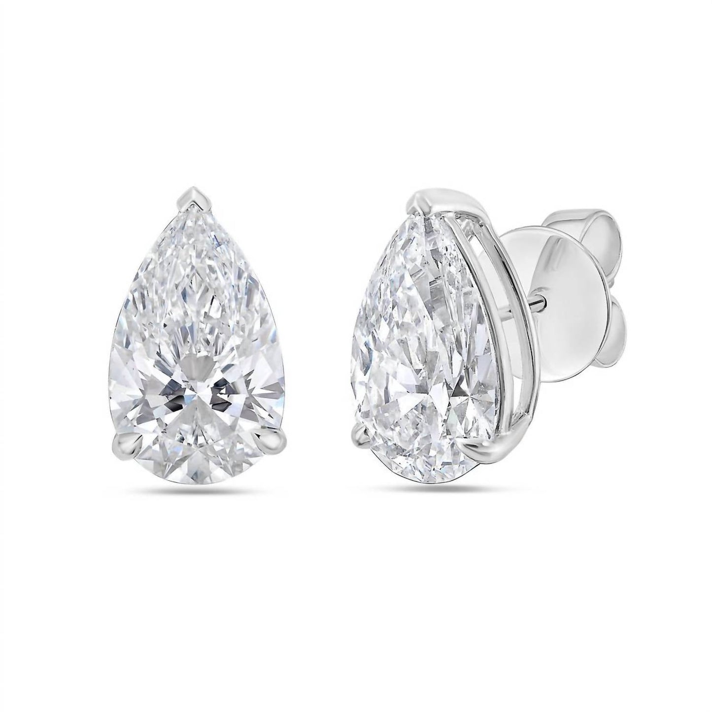 Diana M Jewels - 5.13 Cts Pear Shape Lab Diamond Stud Earrings