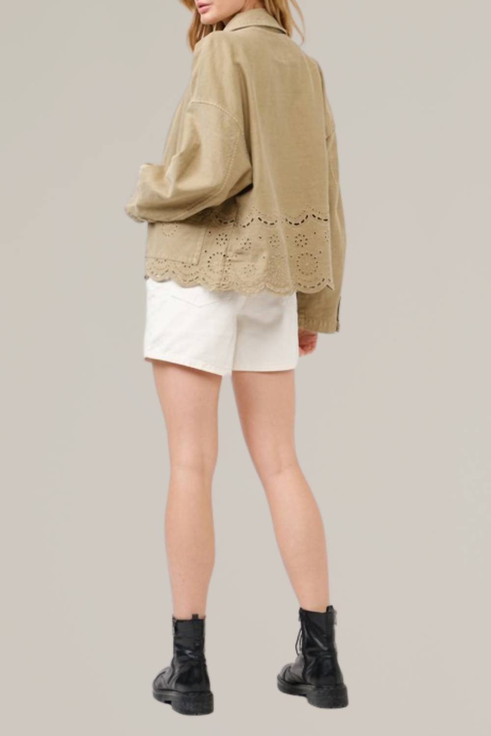 Aaron & Amber - Scalloped Hem Denim Jacket