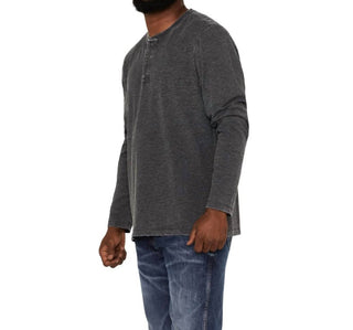 Flags & Anthem - Chantham Burnout Slub Henley Long Sleeve Shirt