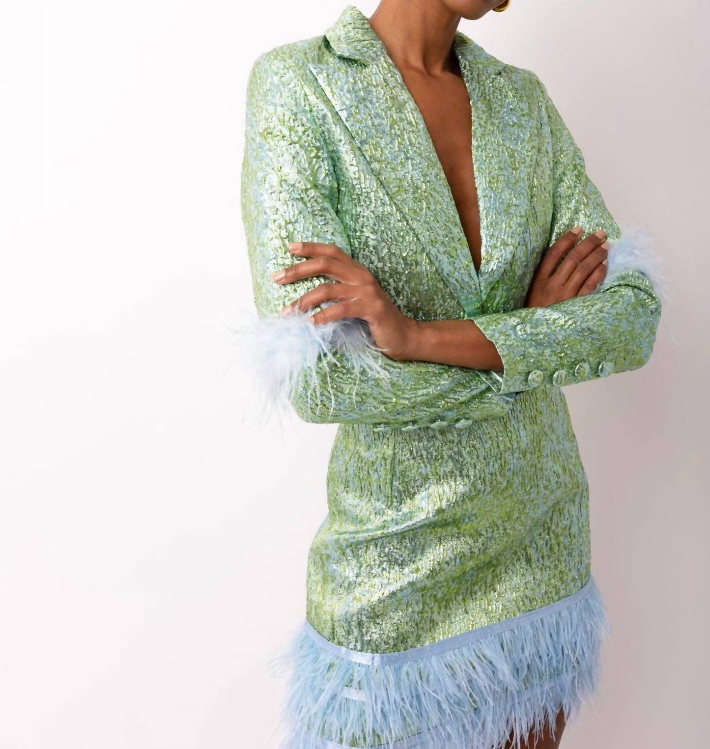 Amylynn - Lorna Feather Trim Jacket