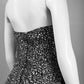 Theia - Strapless All Over Rhinestone And Bead Detail Mesh Dress