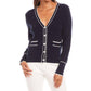 Karen Kane - Contrast Trim Cardigan Sweater