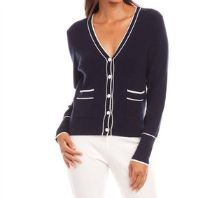Karen Kane - Contrast Trim Cardigan Sweater