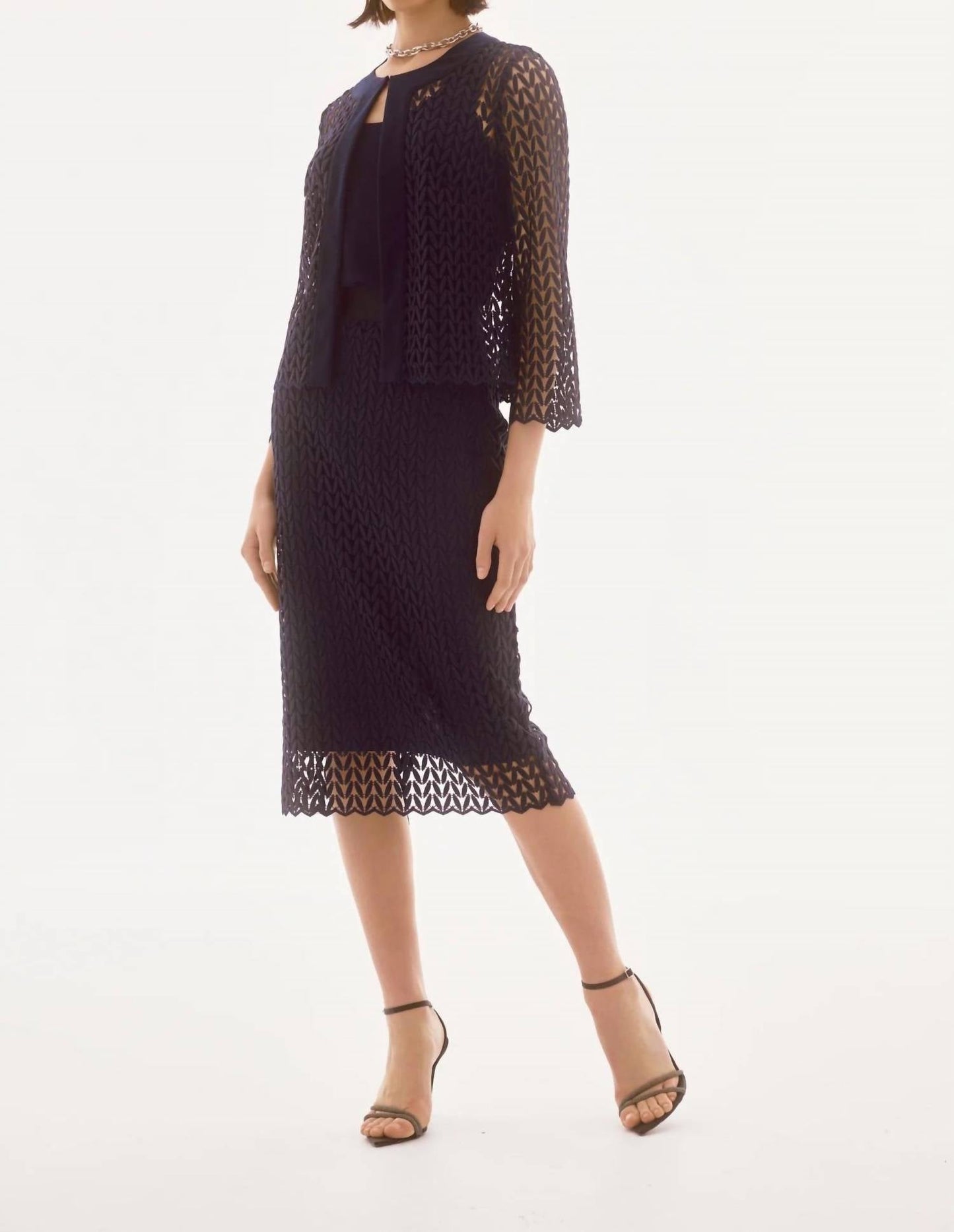 Joseph Ribkoff - High-waist Knitted Pencil Skirt