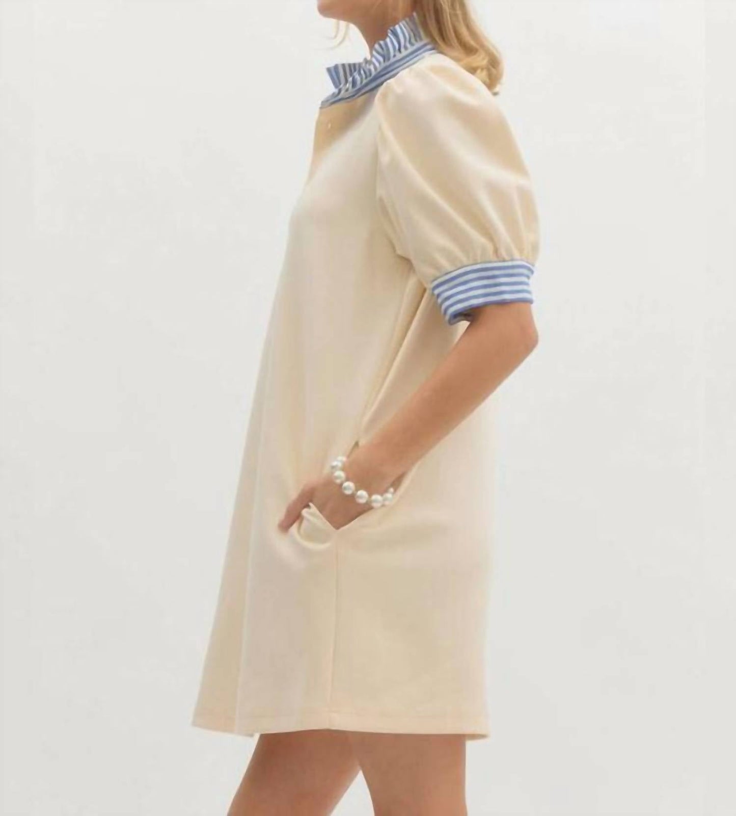 Entro - Ruffle Collared Mini Dress