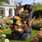 Squirrel Outdoor Water Fountain with Lights
