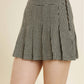 Aureum - Houndstooth Pleated Skirt