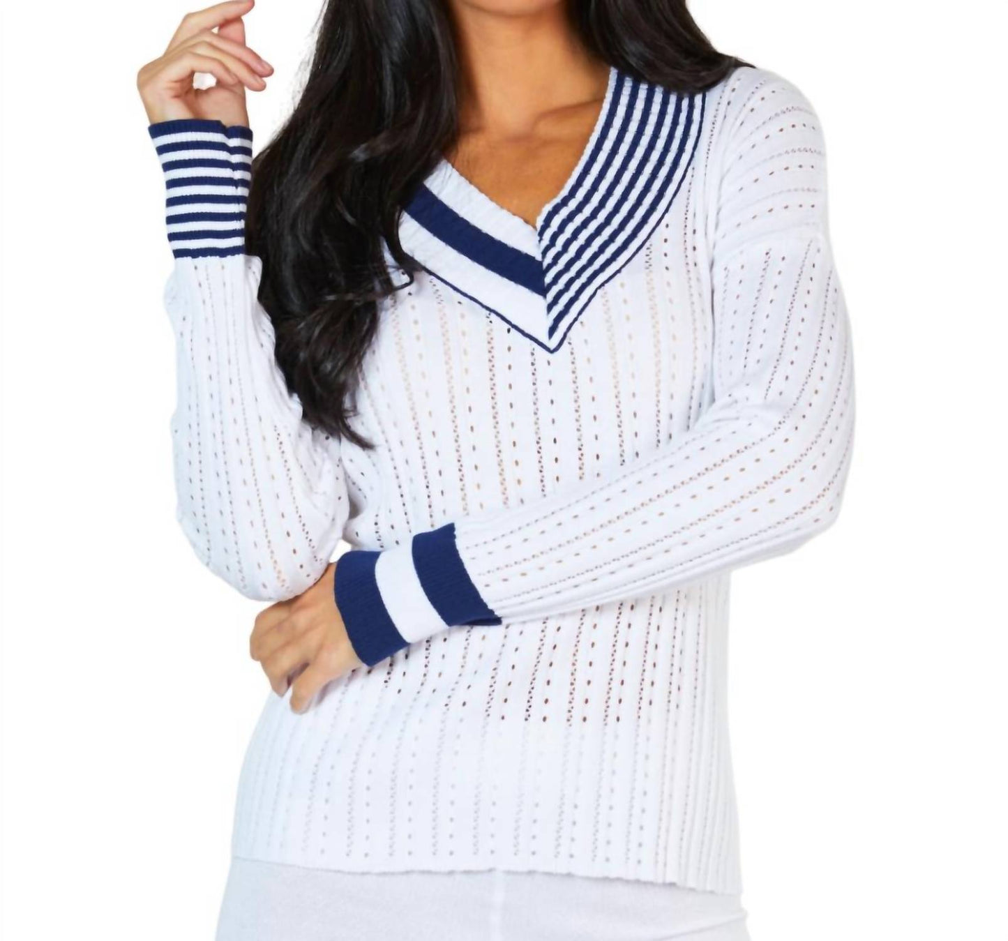 Angel Apparel - Braided V-Neck Sweater