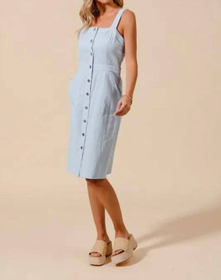 Trendsi - So Me Button Down Pocket Front Pinafore Dress