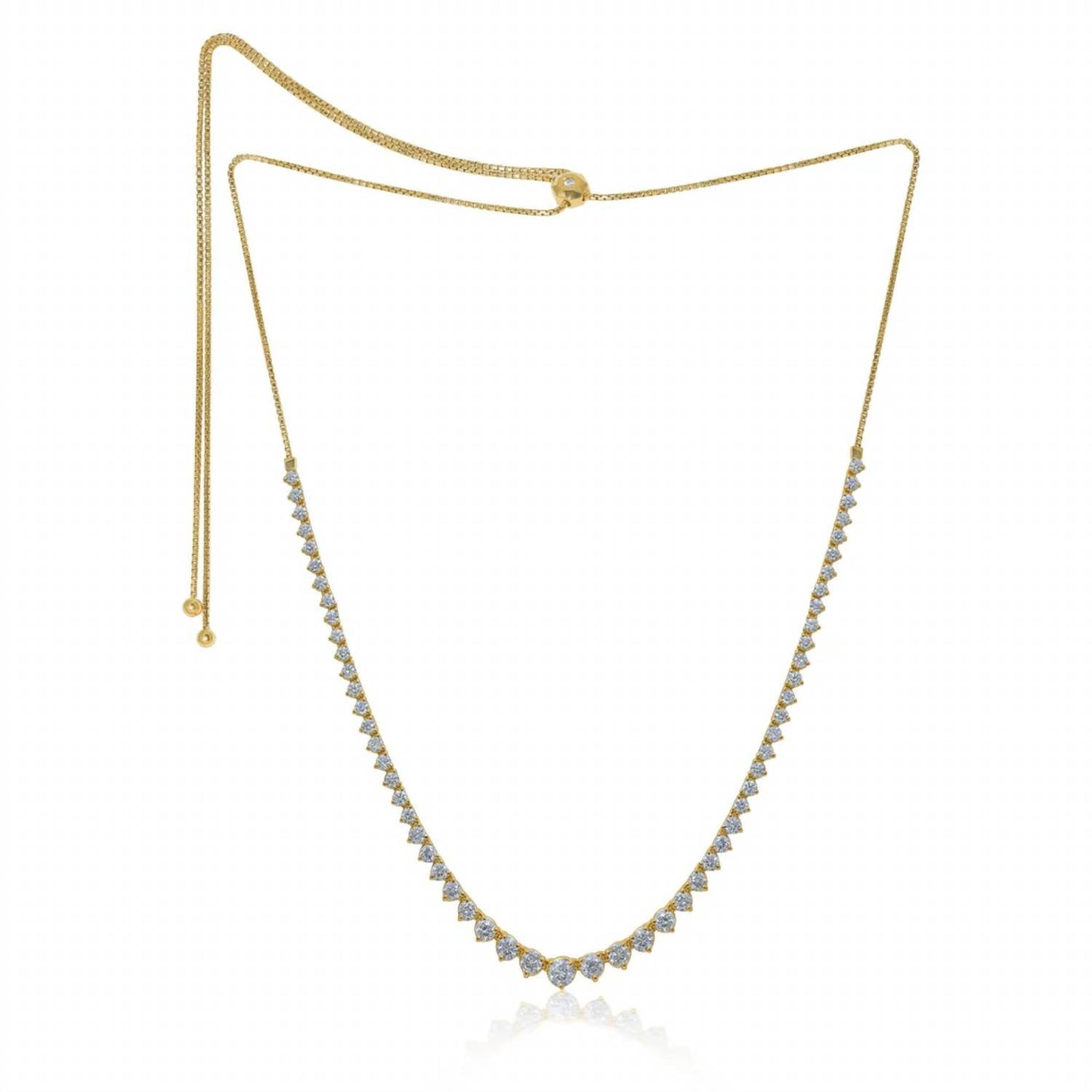 Diana M Jewels - 3.50 Cts Diamond Graduated Half Way Bolo Tennis Necklace