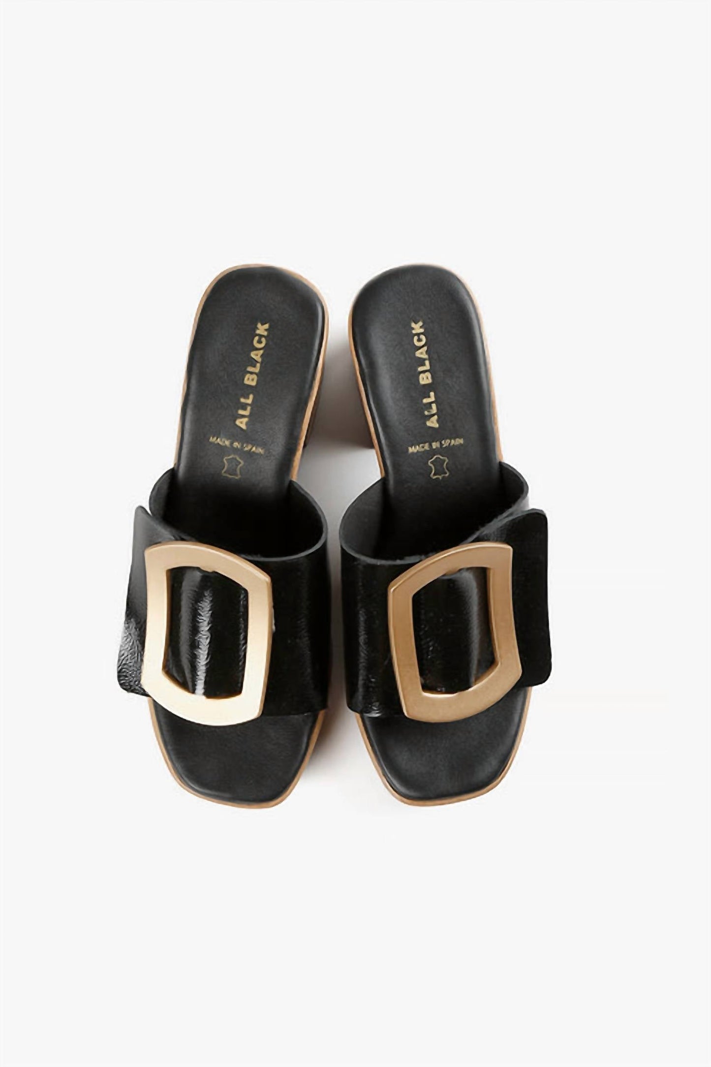 All Black - Women's Hi Elegante Buckle Heel