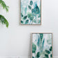 Sylvan Serenity™ — Set of 2 Blue & Green Leaf Acrylic Prints