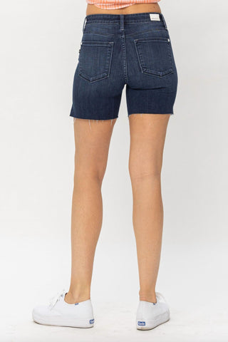 Judy Blue - Mid Length Cut Off Jean Shorts