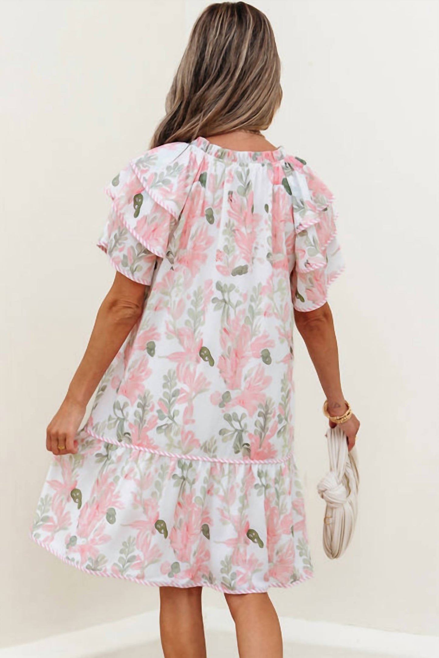 Pretty Bash - Swept Off My Feet Flutter Sleeve Floral Dress