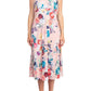 Adrianna Papell - Soft Pleated Floral Print Empire Waist Midi Dress