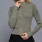 Active Basic - Women's Fitted Ribbed Double Zip Cropped Top