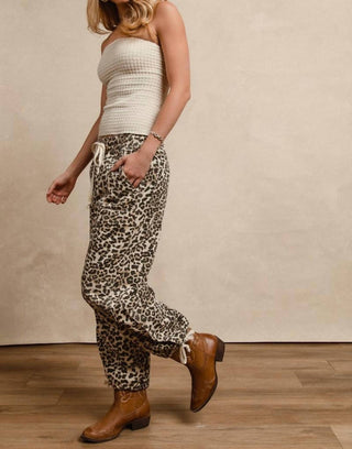 Bibi - Leopard Print Drawstring Pants