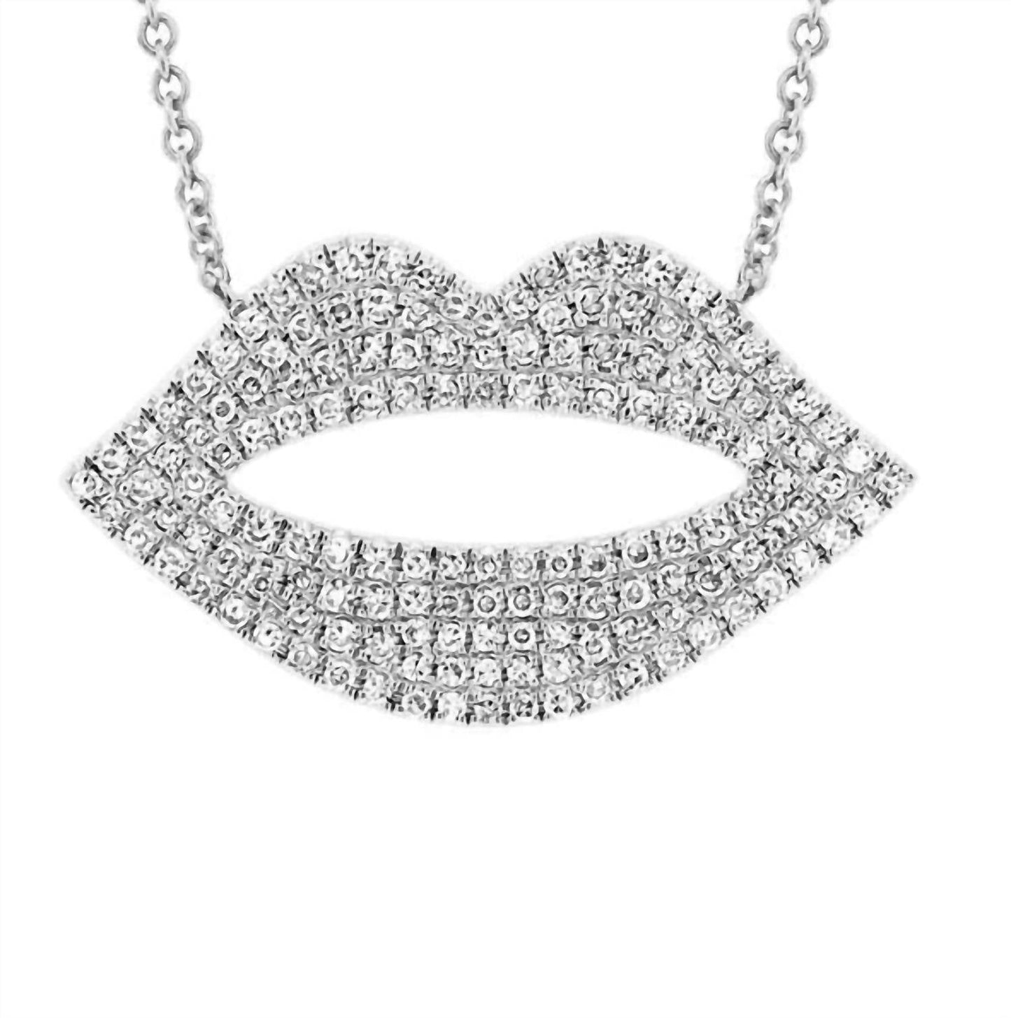 Diana M Jewels - 0.19 Cts Diamond Pave Lips Pendant