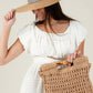 Lucca - Dewi Bamboo Handle Straw Bag