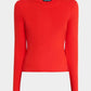 Veronica Beard - Long Sleeve Pruitt Ribbed Tee Poppy