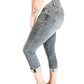 Judy Blue - High Waist Cuffed Button Fly Capri Pants