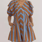 Entro - Mixed Line Print V-Neck Mini Dress