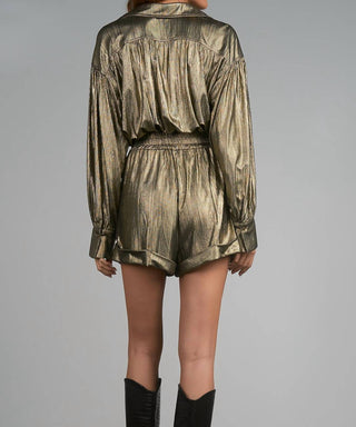 Elan - Gold Long Sleeve Romper